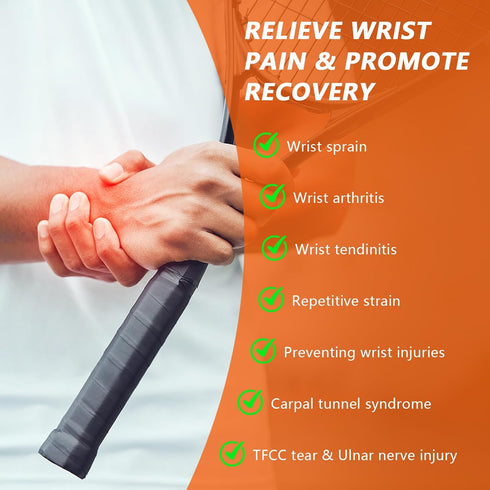 Wrist Brace for Carpal Tunnel Relief, Ultra-Thin Wrist Wraps Ice Compression for TFCC Tear, Repetitive Wrist Sprain