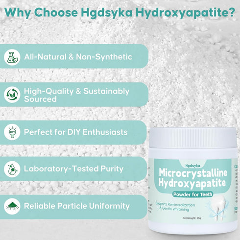 Hgdsyka 30g Microcrystalline Hydroxyapatite Powder for Teeth, MCHA Tooth Powder Additive for Daily Dental Care