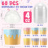 Jingmore 60 Pack 4 oz 5 Summer Ice Cream Paper Cups with Lids Disposable Ice Cream Bowls Paper Treat Dessert Cups Color