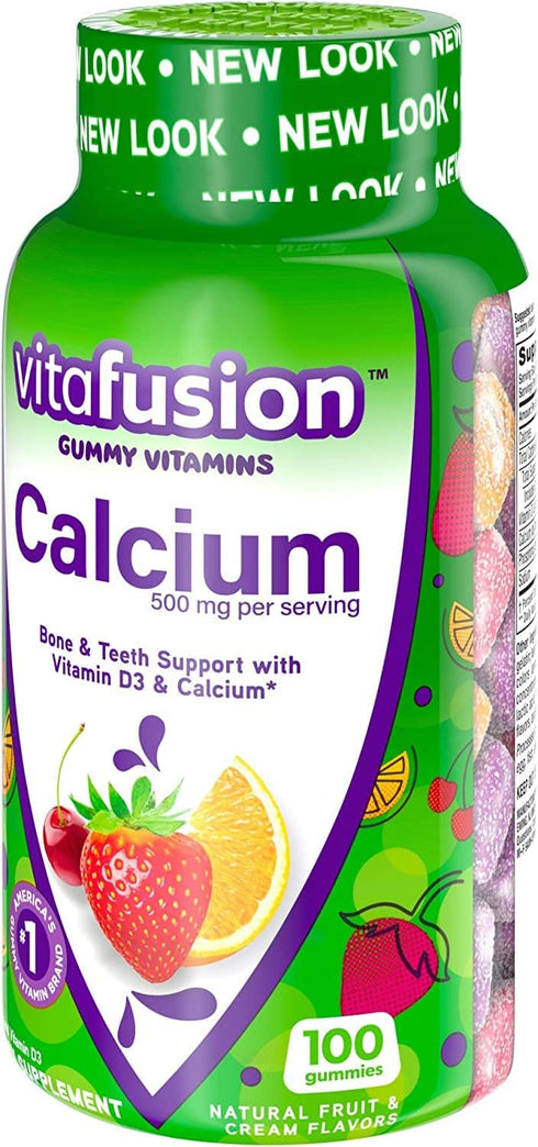 Vitafusion Calcium Gummy Vitamins - 500 mg, 100 Count (Pack of 2)