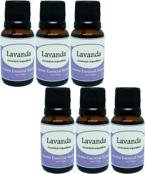 KRISAMEX Lavender Natural Essential Oils Diffuser Aromatherapy 6 Bottles Set CB
