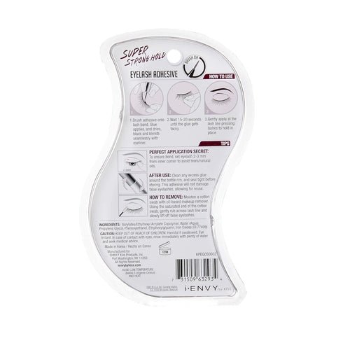 Super Strong Hold Eyelash Adhesive i•ENVY, Waterproof, 48-Hour Long-Lasting Lash Glue, Black, 1 Pack