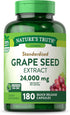 Nature's Truth Grape Seed Extract 24,000mg - 180 Capsules, Standardized Extract Supplement, Non-GMO & Gluten Free
