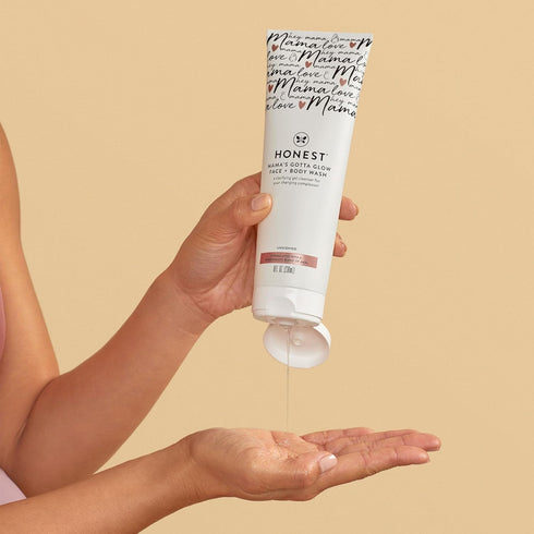 The Honest Company Honest Mama's Gotta Glow Face and Body Wash | Pregnancy-Safe Clarifying + Exfoliating AHA Cleanser |