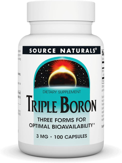 Source Naturals Triple Boron, 3mg, 100 Capsules for Optimal Bioavailability*