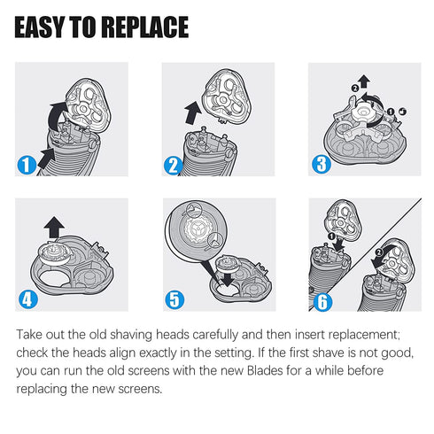 HQ8 Shaver Heads Replacement for Norelco Shavers AT830, PT730, AT810, AT880, AT750, AT890, PT860, PT723