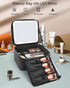Relavel Makeup Bag with Light Up Mirror, Travel Cosmetic Organizer, Rechargeable Vanity Mirror with 3 Color Lights