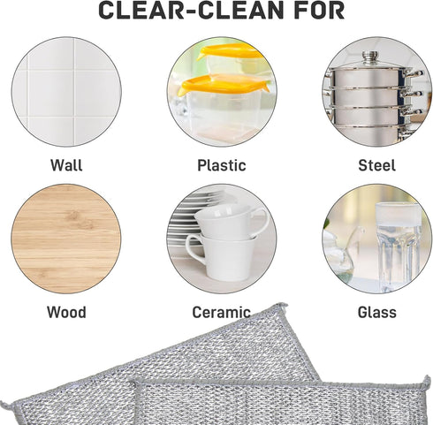 20 PCS Wire Dishcloth - Multipurpose Wire Dishwashing Rags for Wet and Dry Kitchen Cleaning