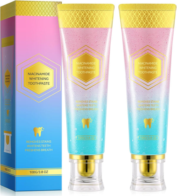 Mcukv Niacinamide Whitening Toothpaste 2 Pack Brightening Toothpaste with Deep Cleaning for Coffee