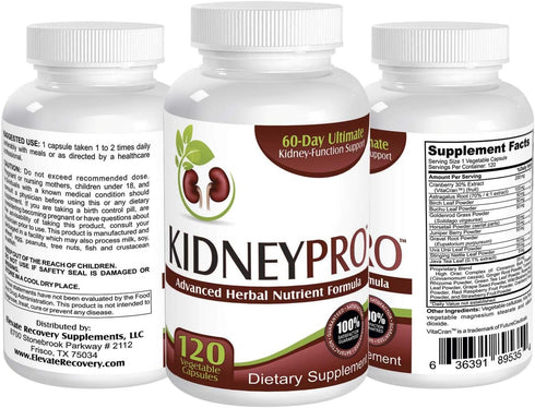 Kidney-Pro: 21 Kidney Health Supplements in 1 Formula, 120 Capsules