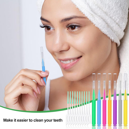 250 Pcs Interdental Brush for Braces, Disposable Braces Flossers Dental Picks for Oral Hygiene Flosser Toothpick