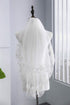 Kercisbeauty 2 Tiers Wedding Bridal Lace Double Layer Veil with Hair Comb, Flower Lace and Pearl Chapel Accessories