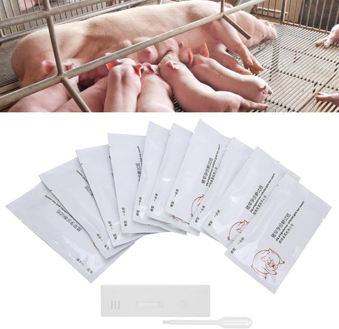 Pig Pregnancy Test Strip, Pack of 10 Disposable Pig Pregnancy Test Strip Early Pregnant Detection Testing Tool Veterinary Equipment Livestock Supply for Pig Early Pregnancy Testing