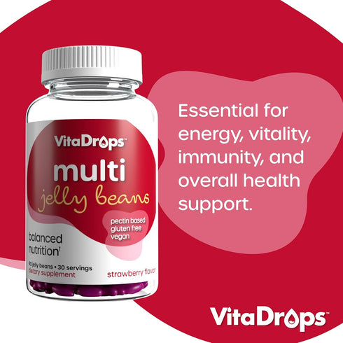 Multivitamin Jelly Beans for Women & Men | 90 Jelly Beans | Source of Vitamins A, C, D, E, B-3, B-6 & Biotin