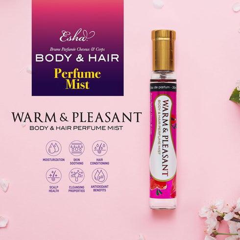 Esha Body & Hair Perfume Mist for Women - Eau de Parfum with Sweet Strawberry, Nectarine, Amber
