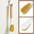 Jxiwfvl Wood Laundry Stain Brush with Soft Bristle, Stain Remover Brushes with Long Handle for Cleaning Shoes Clothes
