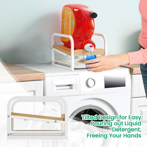Laundry Detergent Holder Liquid Laundry Detergent Riser and Stand with Drip Tray for Laundry Room Organization