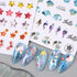 Sea Animals Nail Art Adhesive Sticker, 3D Self-Adhesive Decals, Holographic Shell Fish Jellyfish Decoration