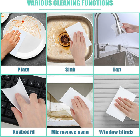 200 Pack Eraser Sheets Disposable Cleaning Sponge Thin Melamine Foam Sponge Wipes for Bathroom Kitchen Dish Furniture,