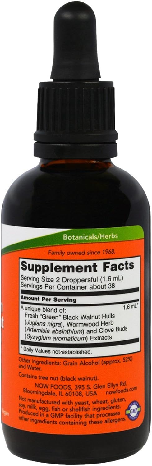 NOW Foods Fresh Green Black Walnut Wormwood Complex, 2 fl oz (60 ml) - (2 Pack)