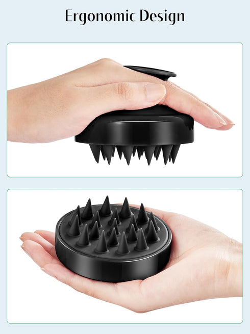 HEETA Scalp Massager Hair Growth 2-Pack, Soft Silicone Shampoo Brush for Dandruff Removal and Head Massage