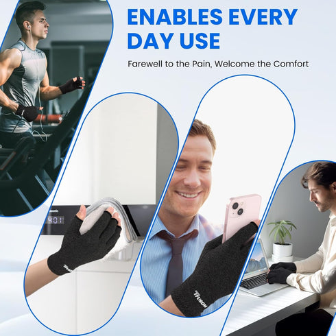 TFUSOM Compression Gloves Arthritis Gloves for Women for Pain,Fingerless Compression Wrap for Hand Pain