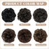 SARLA 2PCS Messy Hair Bun Pieces Wavy Curly Synthetic Updo Scrunchies Ponytail Extension (Medium Brown)