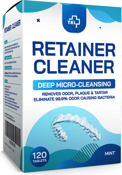 Retainer & Denture Cleaner Tablets, 120 pcs, 4 Months Supply, Removes Odor & Plaque for Aligner & Night Guards