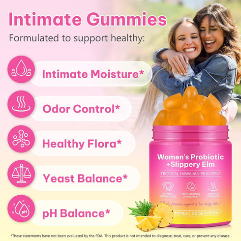 Rulviou 2 Pack Gummies Immune 120 Count Women's Probiotic for Vaginal Health - pH Balance & Support Supplement