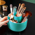 360 Rotating Makeup Brush Organizer, Blue Spinning Countertop Holder with 5 Sections for Cosmetics, Nail Polish, Art