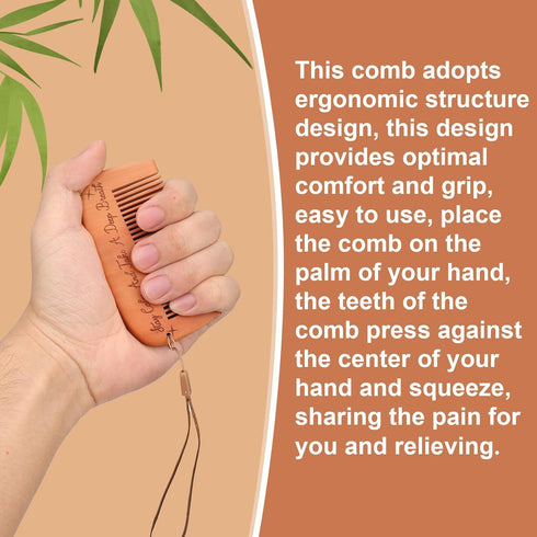 Labor Comb Set, Wooden Engraved Birthing Comb with Storage Bag & Lanyard for Childbirth