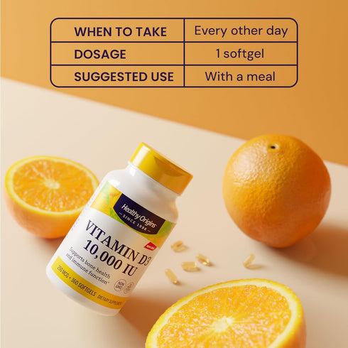 Healthy Origins Vitamin D3 10,000 IU, 360 Softgels, High Potency, Bone & Immune Support, Non-GMO, Gluten Free