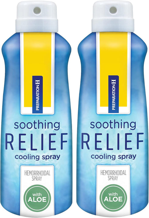Preparation H Cooling Spray, Soothing Relief No-touch Witch Hazel for Irritated Skin - 2x2.7 Oz Bottles