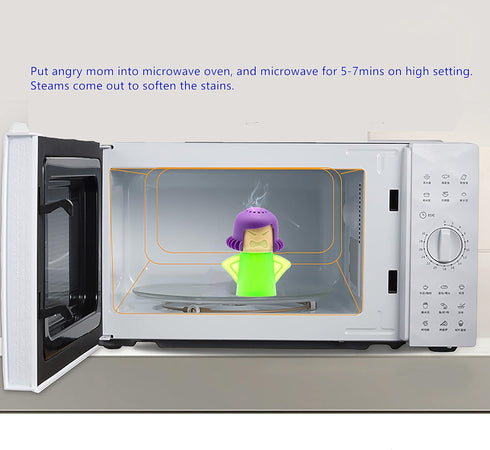 ZPCTECHGO Microwave Steam Cleaner Angry Mom, Steamer Cleaning with Vinegar and Water, Angry Mum Microwave Oven Cleaner