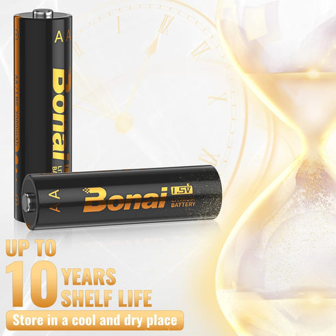 BONAI Lithium AA Batteries 1.5V 3000mAh - 8 Pack Longest Lasting for High Drain Devices