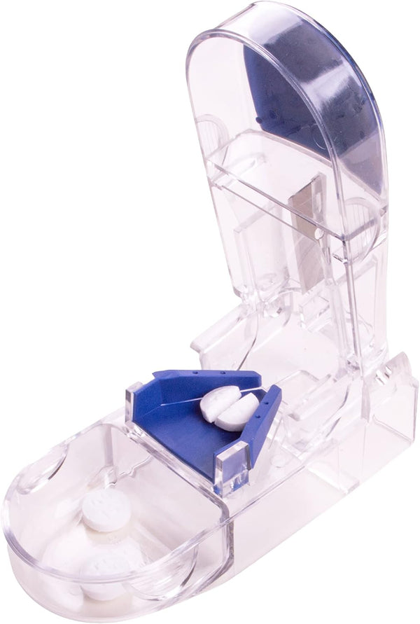 Apex Ultra Pill Cutter, Professional Medical Pill Splitter, Blue/Green and Clear, 1 Count, Compact & Travel-Friendly