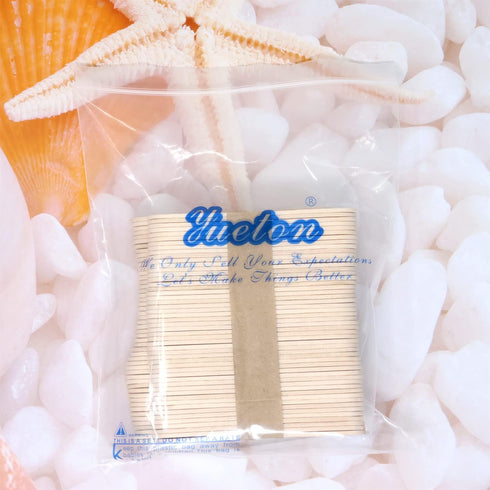 yueton 100PCS 3.7inch Wooden Ice Cream Spoons Sticks Disposable Wooden Tasting Spoons Sampling Spoons Small Dessert