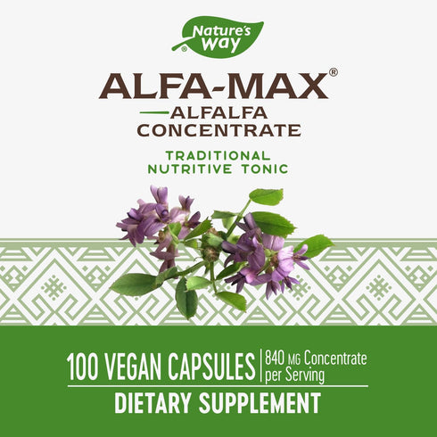 Nature's Way Alfa-Max - Alfalfa Supplement, Gluten Free & Vegan, 100 Capsules