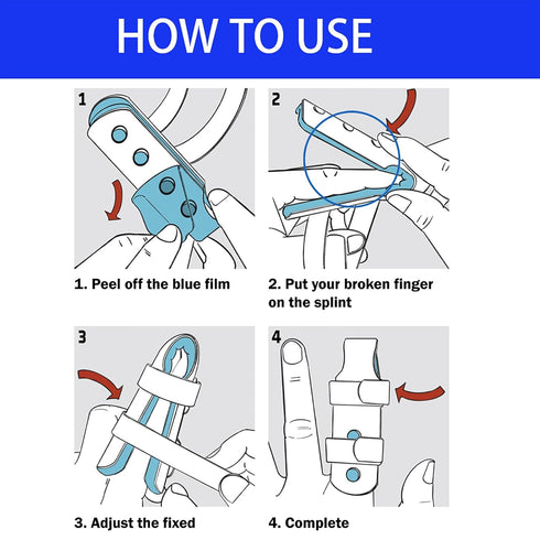Flexible Portable Aluminum Finger Splint Set - Adjustable Splint for Sprained Swollen Fingers, Arthritis Pain Relief