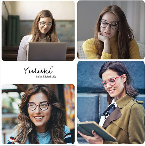 5 Pack Reading Glasses, Blue Light Blocking for Women, Fashion Ladies Computer Readers with Spring Hinges, 2.75