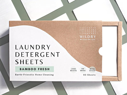 Liquidless Laundry Detergent Sheets, Bamboo Fresh Scent (60 Sheets) - Eco-Friendly and Biodegradable