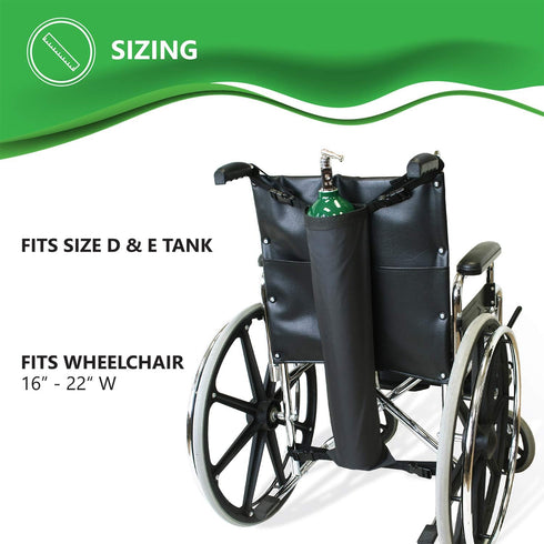NYOrtho Oxygen Tank Holder for Wheelchair, D & E Cylinder Carrier Bag, Heavy Duty, Waterproof