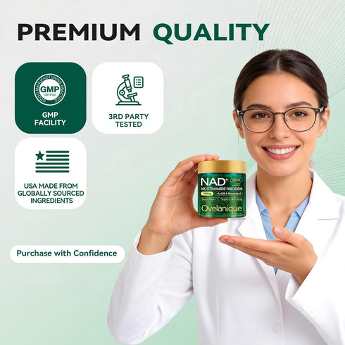 Ovelanique CoQ10 Delivery,120 Capsules(Packaging NAD Supplement with Nicotinamide Riboside & Resveratrol |NMNH