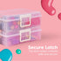 IRIS USA Cosmetic Train Case Nail Polish Organizer with 4 Inner Cases, 2-Pack Portable Storage Box for 44 Bottles -