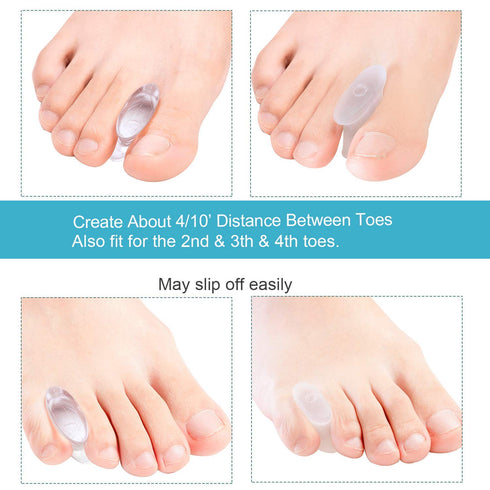 Povihome 8 Pack Gel Bunion Corrector and Toe Spacers, Separators and Straightener Orthotics for Sports Activities,