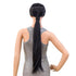 SWACC Women Clip in Hair Extensions – Long Straight/Curly Wavy Ponytail Synthetic Hair Piece (1B#-Off Black)