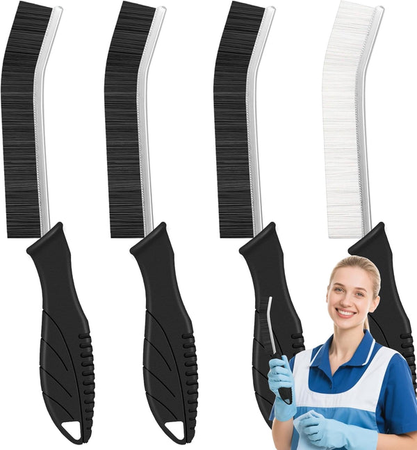 WDRIGE 4Pcs Crevice Cleaning Brushes for Household Use, Grout Cleaner Brush, Hard Bristle