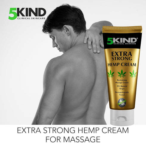 5kind Extra Strong Hemp Cream - Maximum Strength Soothing Relief Joint Cream for Lower Back, Joints, Neck, Knees,