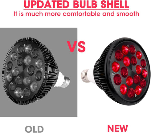 Red Light Therapy Lamp-54W 18 LED Infrared Device with Adjustable Socket Clamp, 660nm Red and 850nm Near Infrared