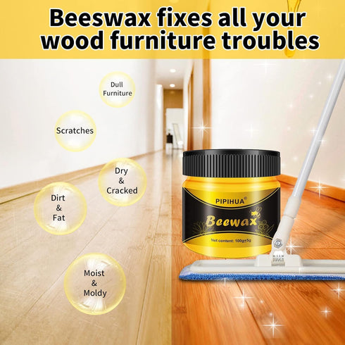 PIPIHUA Beeswax Polish & Conditioner - 2 x 100g Waterproof & Repair Wax with 4 Sponges